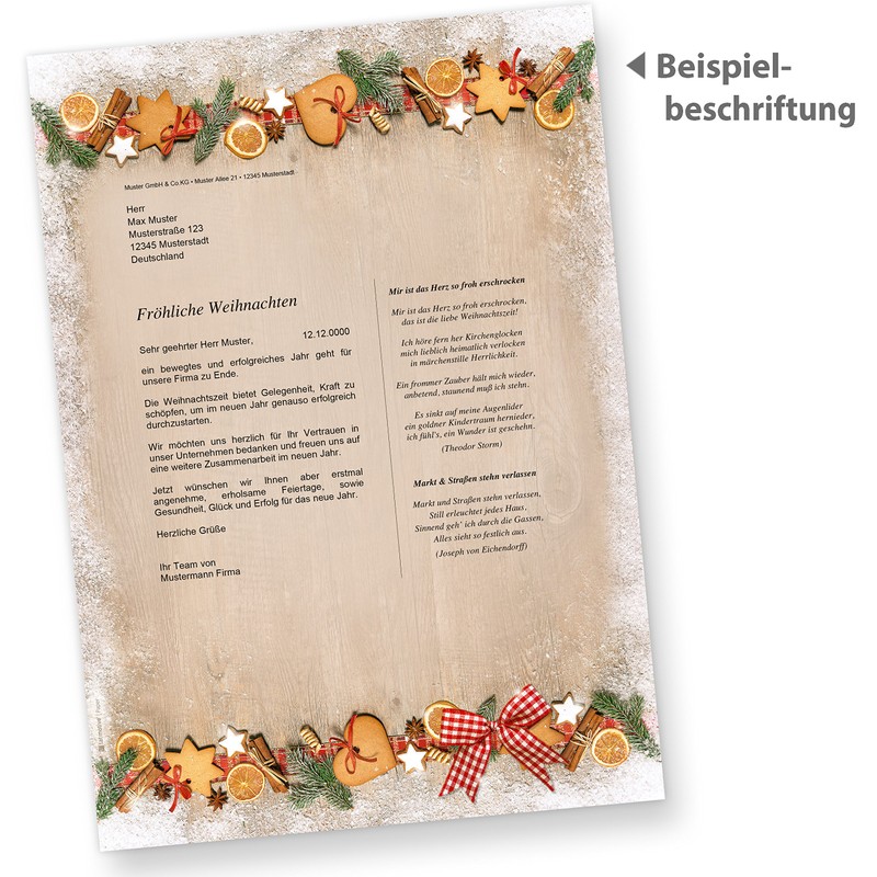 Letter Paper Set Christmas Landidyle 25 Sets with Window Envelopes