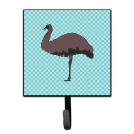 Caroline's Treasures Emu Blue Check Wall Hook, Small, Multicolor