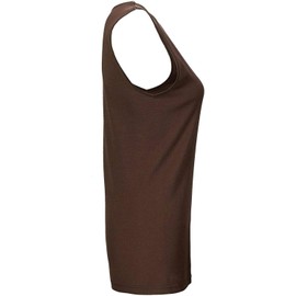 Rosette Women's Sleeveless Undershirt - Cotton - High Neck, Full shoulder design Chocolate Medium