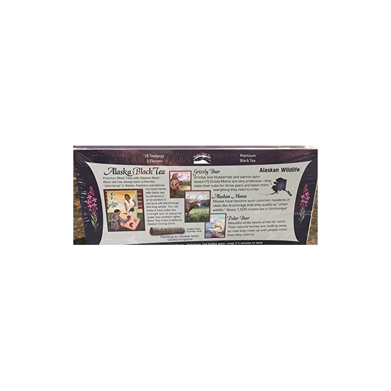 Alaska Alaskan Black Wildlife Tea Sampler 18c ct 3 Flavors