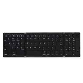 Sanpyl Teclado Bluetooth Plegable Multidispositivo Portátil de Bolsillo, Teclas de Interruptor de Tijera de Plegado Triple, Compatible Con iOS y Android (Negro)