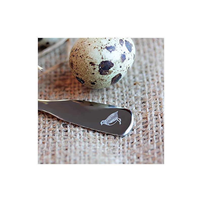 Quail Egg Spoon with Engraving - Quail Eggs - Small