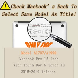 Hard Case Compatible with New MacBook Pro 15 Inch Case 2019 2018 2017 2016 Release Model A1990 A1707 with Touch Bar and Touch ID, Color Printing Matt Plastic Hard Shell Cover Case - Green Leaves