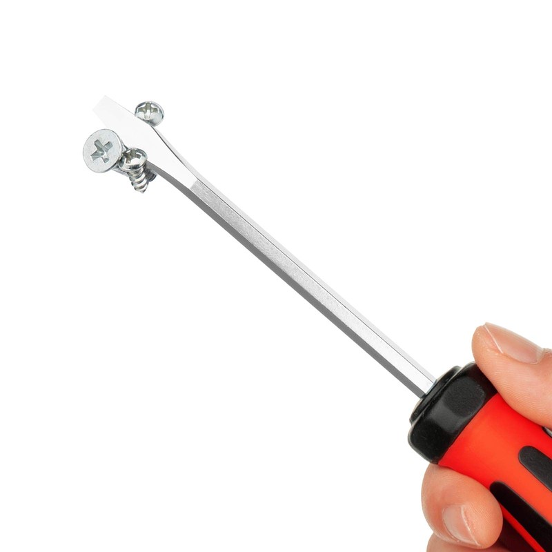 Jetech Striking Cap Go-Through Slotted Screwdriver, S2 Steel Flathead with
