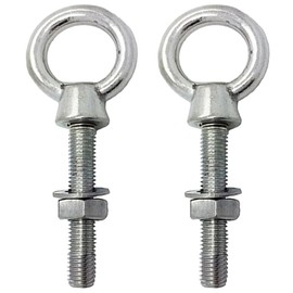 M6 x 40mm Lifting Long Eye Bolt Longshank with Full Nuts and Washer Stainless Steel Marine Grade (Pack of 2)