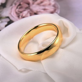 Concept Knight Gold Tungsten Rings for Men and Women 8mm/6mm/4mm/2mm Men's Engagement Wedding Bands High Polished Mirror (6mm gold, 11)