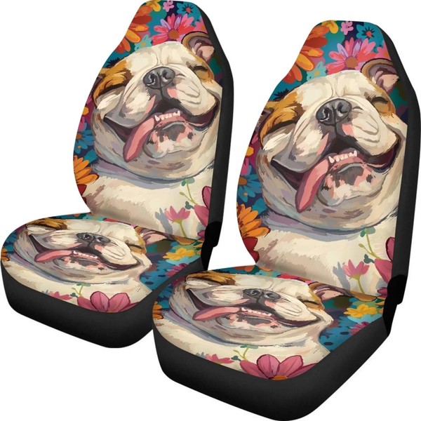 Poceacles English Bulldog Universal Car Seat Covers for Car Truck