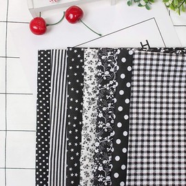 Egurs Black Patchwork Fabric Pack of 7 50 x 50 cm DIY Flat Cotton Fabric Packages 50 x 50 cm