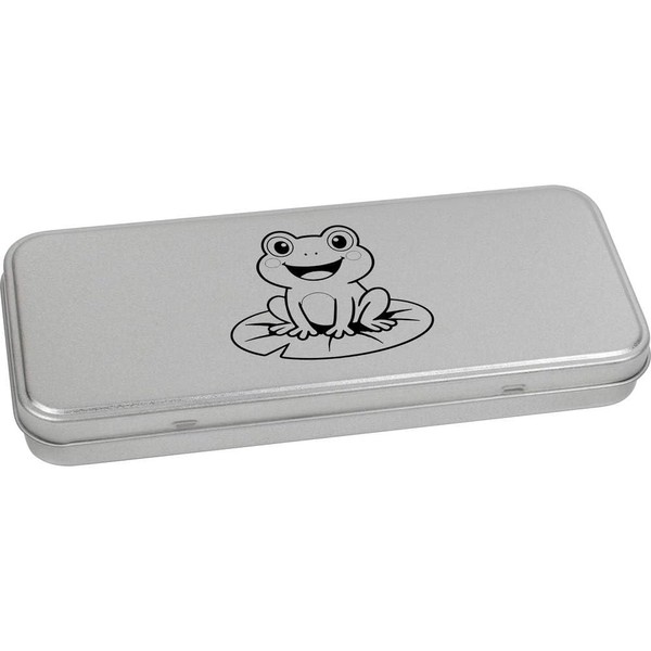 Azeeda 'Happy Frog' Metal Hinged Stationery Tin/Storage Box (TT00297085)