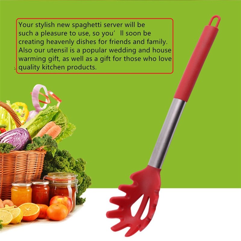 JXJYZLN Silicone Pasta Fork,Spaghetti Spoon Kitchen High Heat Resistant Noodle