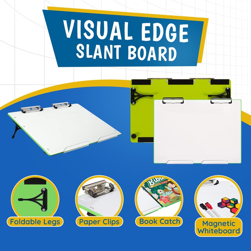 Visual Edge Slant Board for Writing - Adjustable Magnetic Whiteboard
