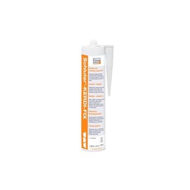 Schluter Kerdi-Fix Sealant and Bonding Compound with Silane-Modified Polymer Base - Ideal for Wood, Stone, Concrete, Metal, Glass, And Many Plastics - Odor-Neutral, Bright White, 9.81 oz - KERDIFIX/BW