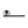 Excel Sultan Passage Door Handles on Round Rose, Satin Chrome