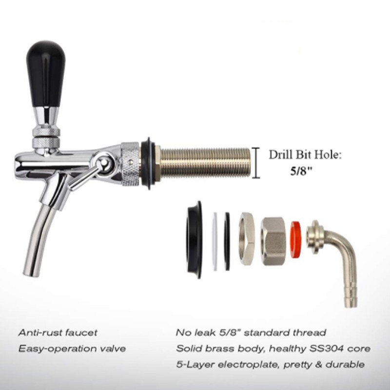 150mm Brewing Beer Tap Locking Flange G5/8 Draft Beer Dispenser