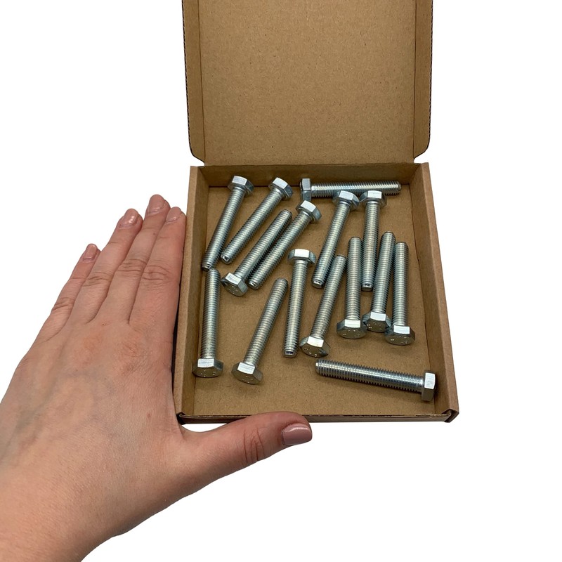 (Pack of 15) DIN 933 Steel Hex Screws M8 x