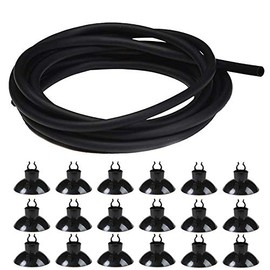 JIH Aquarium 3/16 inch Standard Airline Tubing, Black, 25 Feet