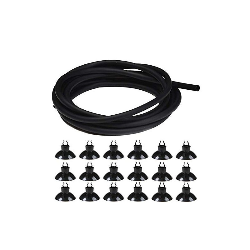 JIH Aquarium 3/16 inch Standard Airline Tubing, Black, 25 Feet