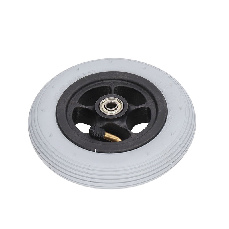 6in Electric Wheelchair Wheel Noiseless Aluminum Alloy Hub Rubber Inflatable