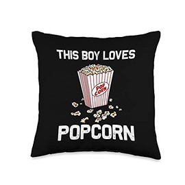 Best Popcorn Box Game Show Pop Snack Accessories Cool Popcorn Gift for Boys Kids Corn Kernel Movie Night Food Throw Pillow, 16x16, Multicolor