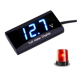 DC 12 Volt Digital Motorcycle Volt Meter Gauge Indicator-Searon LED Display Voltage for Motorcycle Car EZGO Club Car Yamaha Golf Carts (Blue LED)