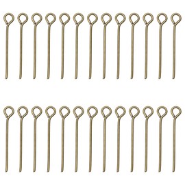 Shapenty 800PCS Mini Metal Open Eye Pin Head Eyepins Bulk for Earring Pendant Beading Jewelry Finding Making Christmas Charms Ornaments Gift Beaded Chain Connector DIY Craft Project (20mm, Bronze)