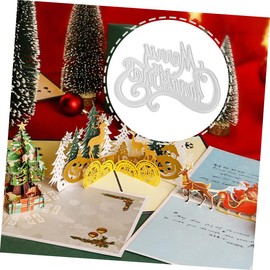 COHEALI 2pcs Christmas Metal Cutting Dies for DIY Cards Making Supplies Durable Embossing Stencils for Creative Papercrafting Projects Silver Letter Design for Holiday Decor