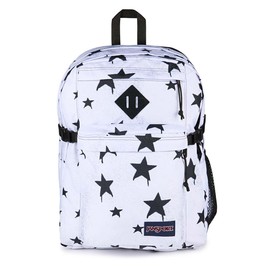 JanSport Main Campus Backpack - Travel or Work Backpack with 15-Inch Laptop Sleeve and Dual Water Bottle Pockets, Sprayed Stars Black