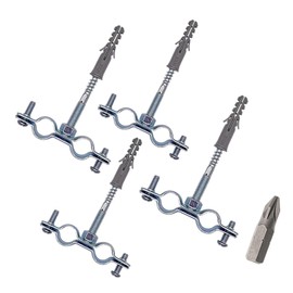 SKIR'CO Double Pipe Bracket for 16-20 mm Pipes, Pipe Support for Wall and Ceiling Mounting, Pipe Clamps (Pack of 4)