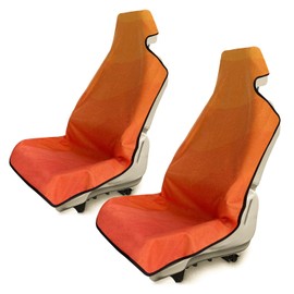 AOTOTON Waterproof Stain Resistant Towel Car Seat Cover，Universal Non-Slip for Car, Truck, SUV, Van Seat for Gym Workout,Swimming,Beach，Running and Hiking，Machine Washable(2pcs Gradient Orange)