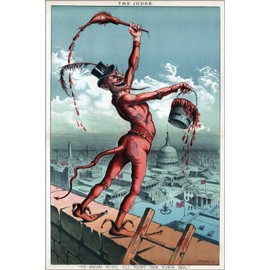 History Galore 24"x36" Gallery Poster, I'll paint the town red, political cartoon, 1885