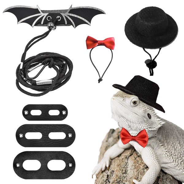 HACRAHO Chin Bearded Lizard Harness and Chain, 3 Adjustable Lizard