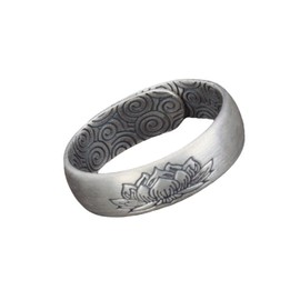 Vintage 999 Sterling Silver Lotus Ring, Adjustable Feng Shui Auspicious Clouds Ring for Women Men, Wealth Lucky Money Health Amulet Jewelry for Prayer Safe Wealth