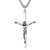 FANCIME Crucifix Cross Necklace Polished Crucifix Necklace Sterling Silver Fine