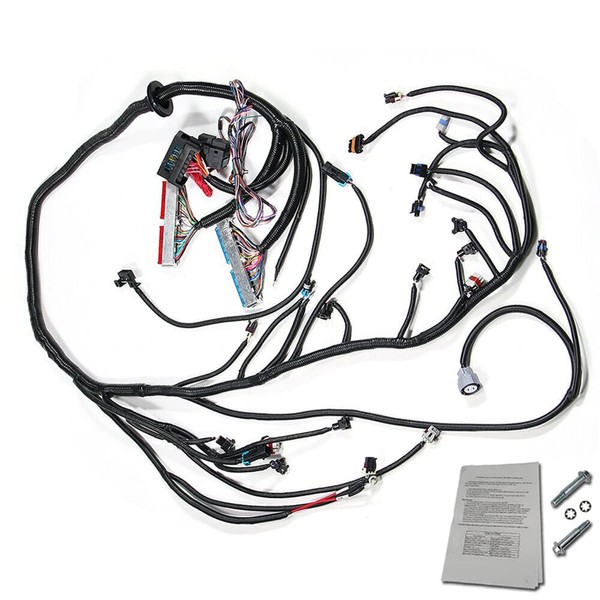 WZruibo LS Wiring Harness Drive by Cable 5.3, ls Stand Alone Wiring Harness 4L60E,for 1997-2006 LS1 4.8L 5.3L 6.0L, EV1 - Syringe Plug and 3 pin MAF，Wire Harness connectors，Wiring Harness (4L60E DBC)