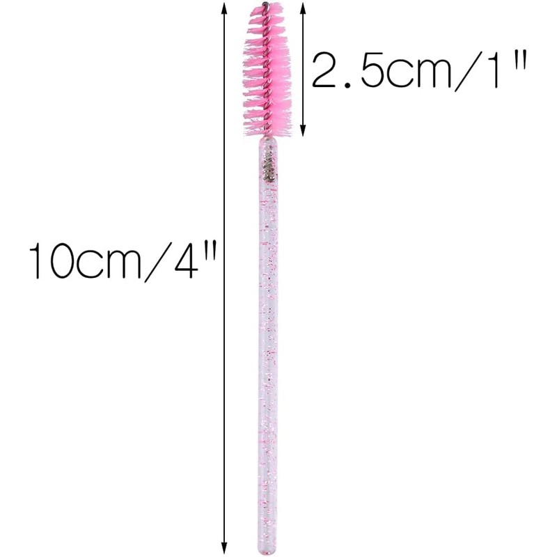 50 varitas de cristal desechables para pestañas y cejas, brocha