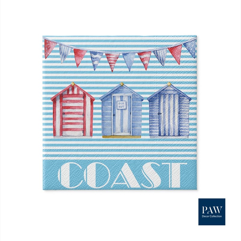 Paw Lunch Napkin Pack of 20, Coast, 33 x 33