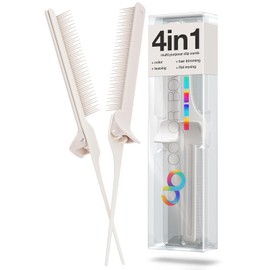 ColorBow Peine de clip de cola de rata (paquete de 2) peine alisador de pelo, peine de hierro plano, peine de alisado, herramientas de peinado para colorear el cabello, herramientas de corte y guía de hierro plano