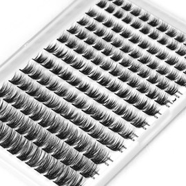 Madam Fifi 156 PCS Self-Adhesive Lash Clusters – No Glue Needed, Dual-Row Sticky Strip Lashes, DIY Individual Lash Extensions, Super Hold False Eyelashes (Volume-Mixed)