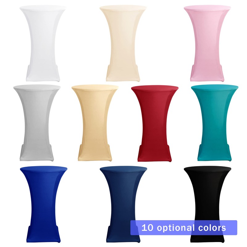 HolidayIdeas Cocktail Table Covers, 2 Pack - Fitted Stretch Spandex