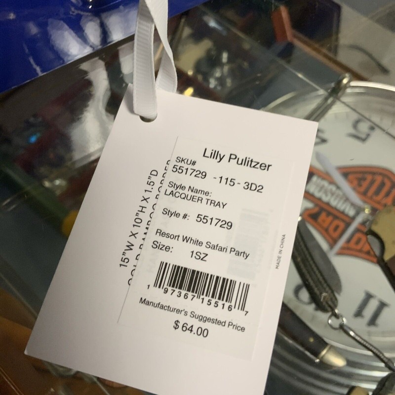 Lily Pulitzer Gold Bamboo Border Lacquer Tray