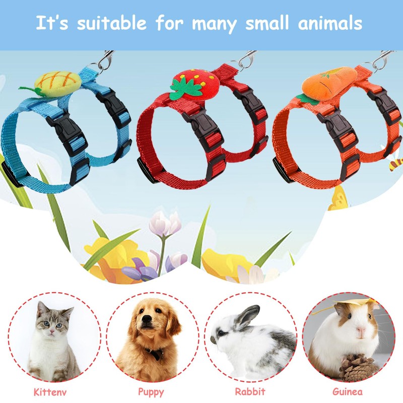 3 Pieces Adjustable Rabbit Harness and Leash Bunny Harness Vest
