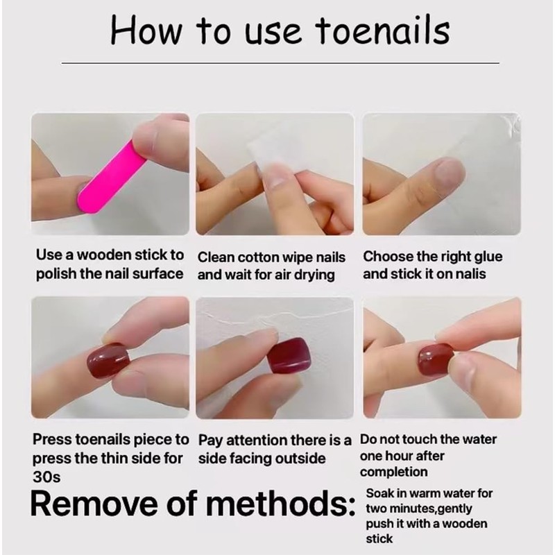 24 Pcs Nude Press on Short Toenails - MINGCHUN Summer