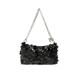 Stimazat Sequin Evening Bag Glitter Shoulder Bag for Women Bling Handbag Purse Sparkly Prom Party Cocktail Bag, Black