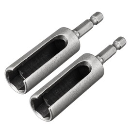 uxcell 2 Pcs 12mm Nut Driver, 1/4" Quick-Change Hex Shank Slotted Drill Bit Socket Wrench Tool, 3 Inch Length