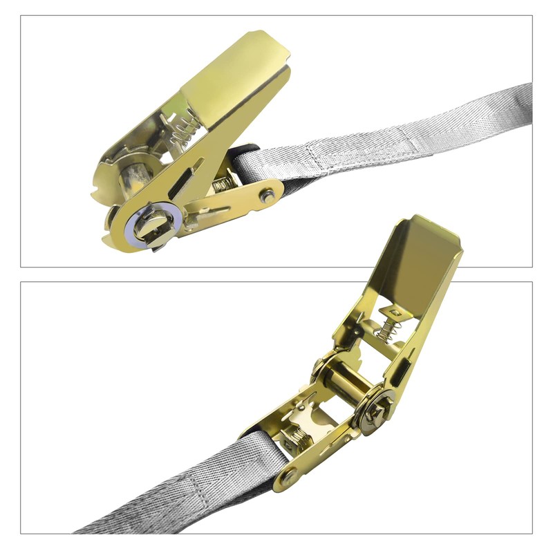 2 Pack 6m Gray Ratchet Tie Down Straps, Ratchet Tie