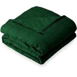 Bare Home Weighted Blanket Queen Size 17lbs (60" x 80") for Adults and Kids - All-Natural 100% Cotton - Premium Heavy Blanket Nontoxic Glass Beads (Green, 60"x80")