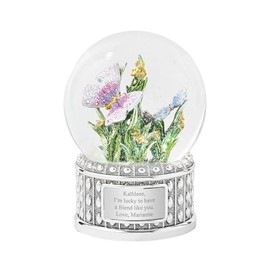 THINGS REMEMBERED Jeweled Butterfly Musical Snow Globe (Free Customization), Plays Flower Song Music