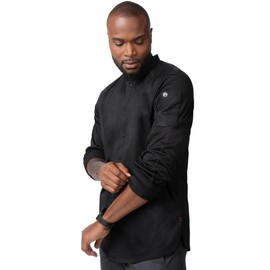 Chef Works Men's Tulum Chef Coat, Black, Medium