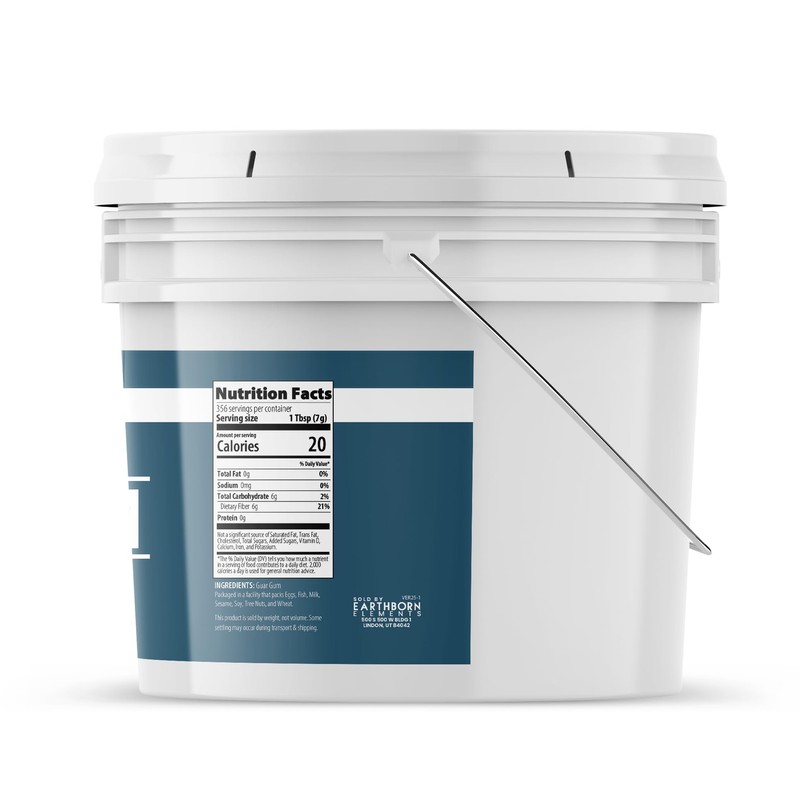Earthborn Elements Guar Gum Powder, 1 Gallon, Gluten-Free Food Thickener