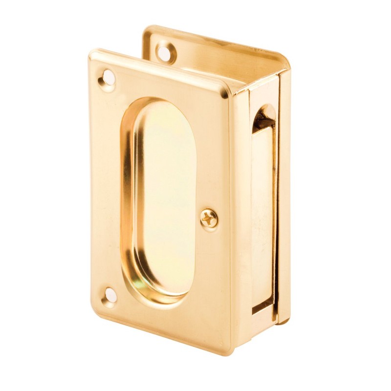 Prime-Line N 7361 Brass Closet Pocket Door Passage Pull, 3-3/4”